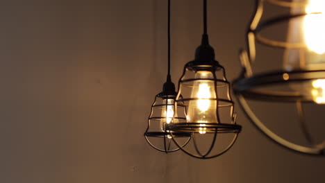 Black-pendant,-Industrial-Lights-with-vintage-bulbs
