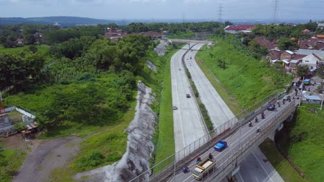 Aerial-view-of-traffic-on-the-road-in-Java-in-Indonesia