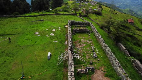 Ancient-Ruins-and-Graveyard-in-Ayacucho-Peru-Drone-Shot