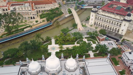 Drone-shot-of-downtown-and-Jalan-Sultan-church-in-Kuala-Lumpur-in-Malaysia