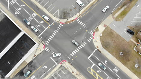 Drone-shot-of-an-intersection-downtown-toms-river-nj
