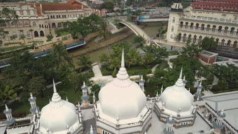 Drone-shot-of-Jalan-Sultan-church-in-Kuala-Lumpur-in-Malaysia