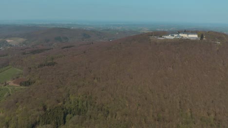 Drone-shot-of-Petersberg-near-Bonn---Königswinter-4K-25-fps
