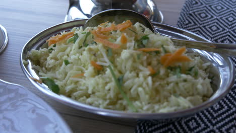 slow-mo-of-close-up-video-of-coconut-rice-in-an-indian-restaurant