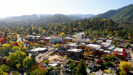 Aerial-view-of-Ashland,-Oregon
