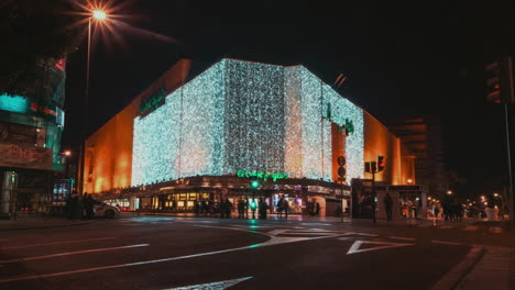 El-corte-ingles-in-Murcia-with-christmas-lights