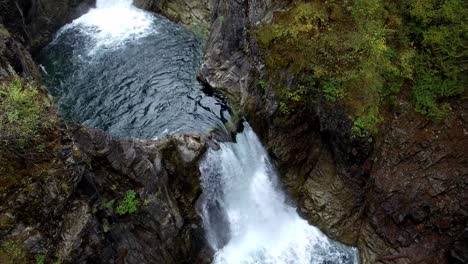 Schöner-Doppelter-Wasserfall-Mit-Pool-In-Der-Mitte