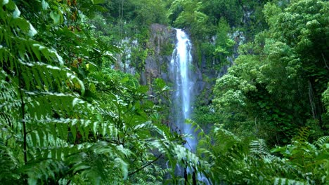 Charismatic-waterfall-during-Road-to-Hana,-Maui