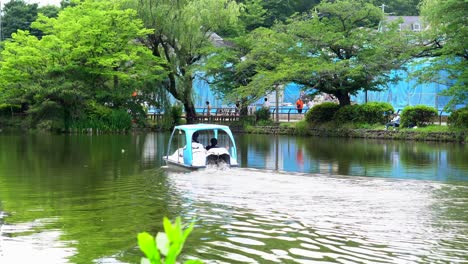 In-early-summer-boating-is-very-common-in-all-lake-parks-in-Tokyo,-Japan