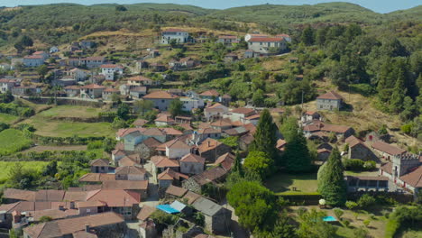 Drone-Shot-of-a-Village-in-a-Hill