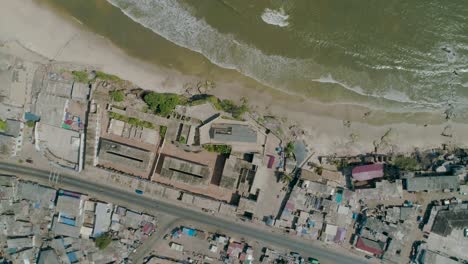 Ussher-Fort,-Accra-directly-above-Aerial-view-in-60fps