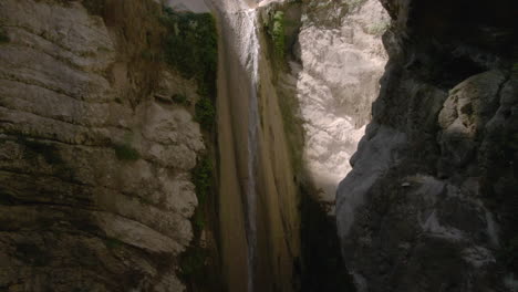 Aerial-view-of-Dimosari-Waterfall-in-Lefkada