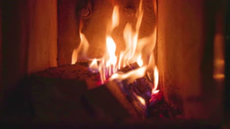Close-Up-Of-Wood-Burning-In-A-Fireplace
