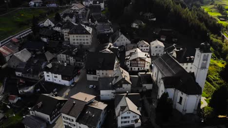 Aerial:-Hospental-town-close-to-Gotthard-Pass-in-the-Swiss-alps