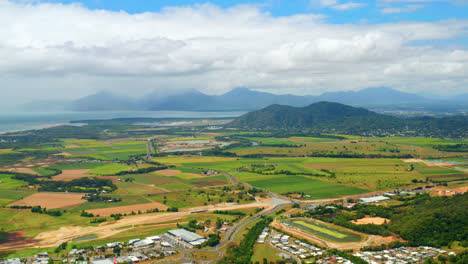 Beautiful-View-On-Suburban-Atherton-In-Queensland,-Australia---aerial-drone-shot