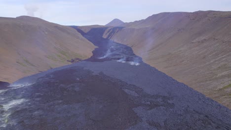 Steam-Rising-From-Lava-Field-At-Geldingadalir-Volcano-In-Iceland-At-Daytime