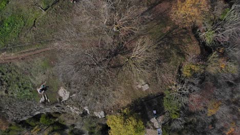 Aerial:-zenital-shot-of-a-sanctuary-on-a-plateau