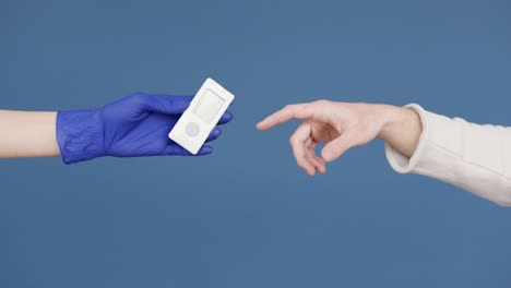 Hands-make-gesture-holding-monitoring-medical-gadget