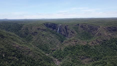 Dense-Forest-At-Girringun-National-Park-With-Wallaman-Falls-In-The-Distance-In-QLD,-Australia