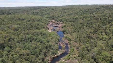 Stony-Creek-Flowing-Through-Tropical-Forest-In-Girringun-National-Park-In-QLD,-Australia
