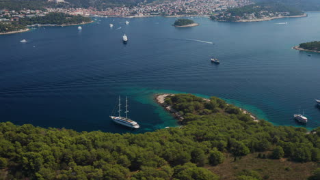 Aerial-View-Of-Paklinski-Islands,-Famous-Attraction-For-Tourists-To-Swim-And-Snorkel-at-Summer-In-Croatia