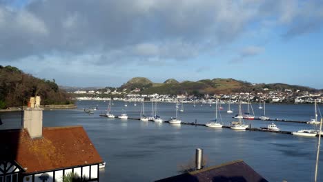 Wind-blowing-water-surface-patterns-on-Conwy-harbour-relaxed-vacation-waterfront