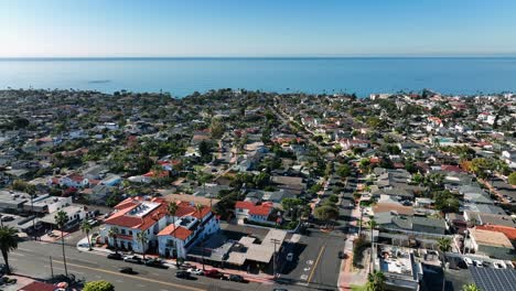 Aerial-view-of-San-Clemente-coastline-city-with-nice-luxury-and-wealthy-homes-on-a-sunny-day