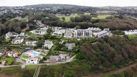 Aerial-Forward-shot-of-the-Large-Houses-and-Hotels-at-Porthminster-Point-St-Ives-Cornwall
