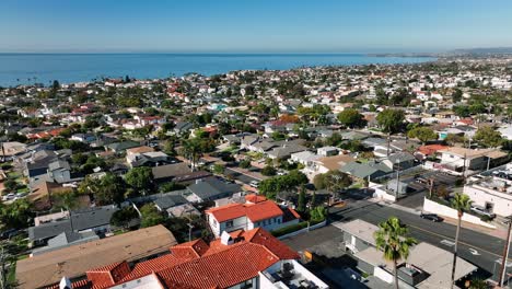 Aerial-view-of-San-Clemente-coastline-city-with-nice-luxury-and-wealthy-homes-on-a-clear-sunny-day