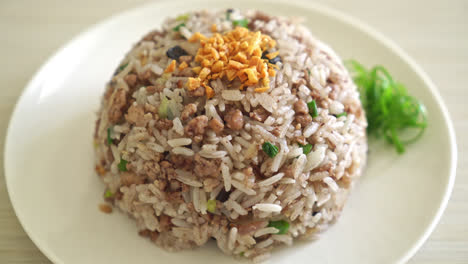 Salted-Chinese-Black-Olive-Fried-Rice-with-Minced-Pork---Asian-food-style