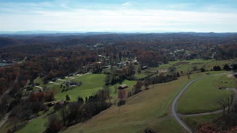 Aerial-View-of-Warriors-Path-State-Park-and-Campground,-Tennessee-USA