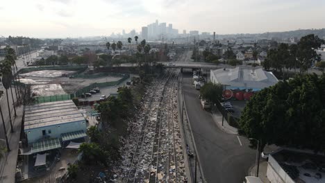 Downtown-Los-Angeles-aerial-view-with-trash