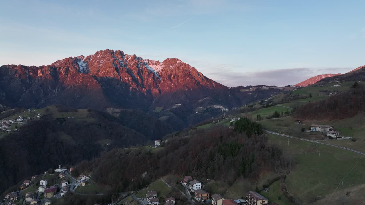 Premium stock video - Beautiful aerial view of the seriana valley and ...