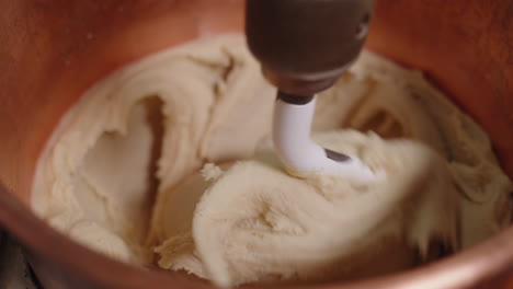 Industrial-Dough-Mixer,-Copper-Pot-Dough-Kneading-Machine,-Marzipan-Production,-Mixing-Soft-Texture-Almond-Cream