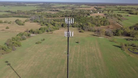 Rural-cell-phone-tower-in-the-middle-of-nowhere-with-5G-technology-updates-needed-stock-video-by-aerial-drone-footage-10