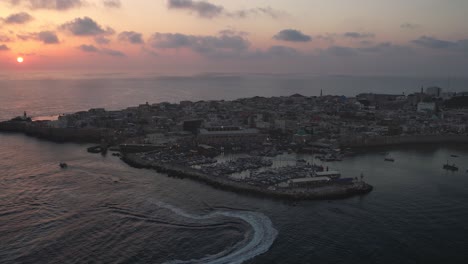 Old-Town-of-Acre-Akko-Israel-port-in-the-sunset,-Israel