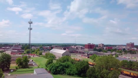 Cell-phone-tower-with-5G-technology-updates-needed-stock-video-by-aerial-drone-footage-6