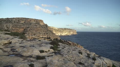 Panoramic-View-of-Mediterranean-Sea-When-Looking-From-Blue-Grotto-Hilltop
