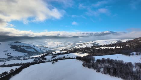 Ukraine's-Snowy-Crimean-Mountain-Range-in-the-Wintertime---Aerial