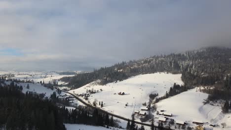 Ukraine-Ski-Resort-Mountain-Slopes---Aerial-View