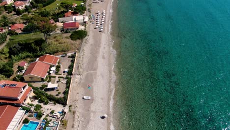 Luftaufnahme-Von-Kontogialos-Beachin-Sommer-In-Korfu-Griechenland