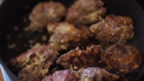 Meatballs-fried-in-a-pan