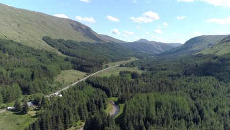 Aerial-track-above-Glen-Lochy-and-the-River-Lochy-heading-towards-Tyndrum