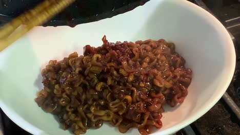 Instant-noodles-with-a-black-bean-sauce