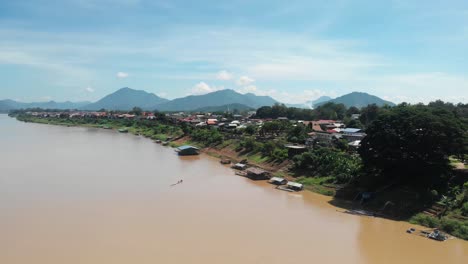 Chiang-Khan-in-Loei-Province-at-the-Thai-Laos-Border-in-Northeast-Thailand,-Drone-Shot