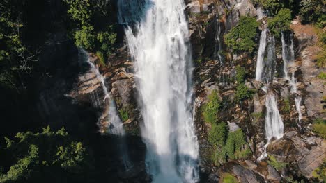 Beautiful-high-Wachirathan-waterfalls-where-the-water-falls-with-great-speed-over-the-rocks-between-the-beautiful-nature-of-Chiang-Mai
