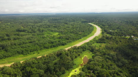 Wide-revealing-drone-shot-of-the-Amazon-river-and-rainforest-in-Peru