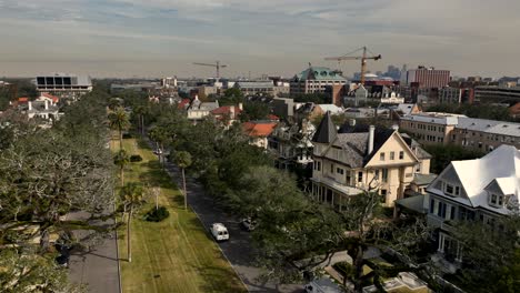 Aerial-view-of-homes-next-to-Tulane-University-in-New-Orleans