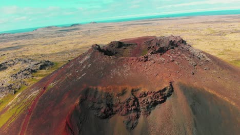 Aerial-view-of-Saxholl-Crater-in-Iceland
