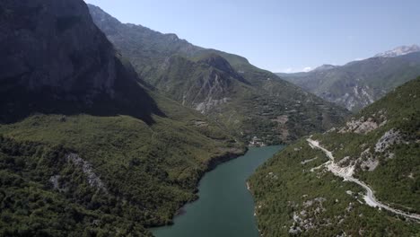 Drone-video-of-Front-Plane-advancing-over-the-Drin-River-at-Valbona-Pass-in-Kukes-County